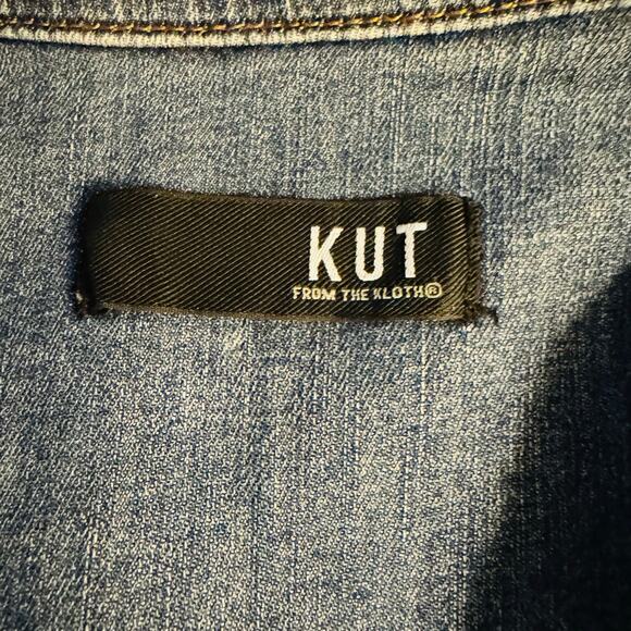 Kut from the Kloth Denim Blue Amelia Empathetic Medium Wash Jean Jacket Medium - Picture 8 of 15
